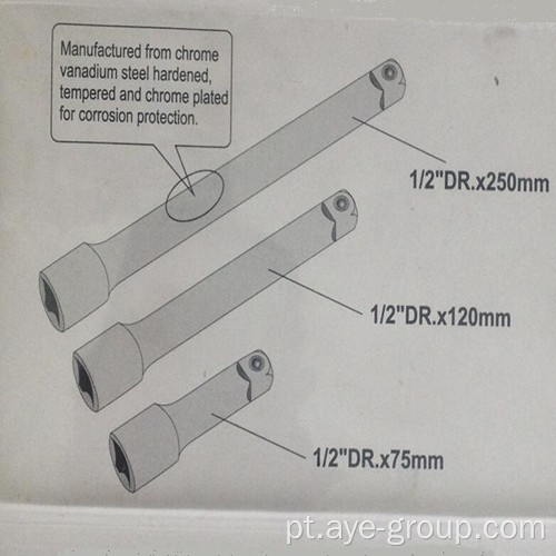 1/2 &quot;Barra de Extensão Dr.Socket define 3 PCS